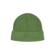 Cursive Rib Beanie - Khaki Green
