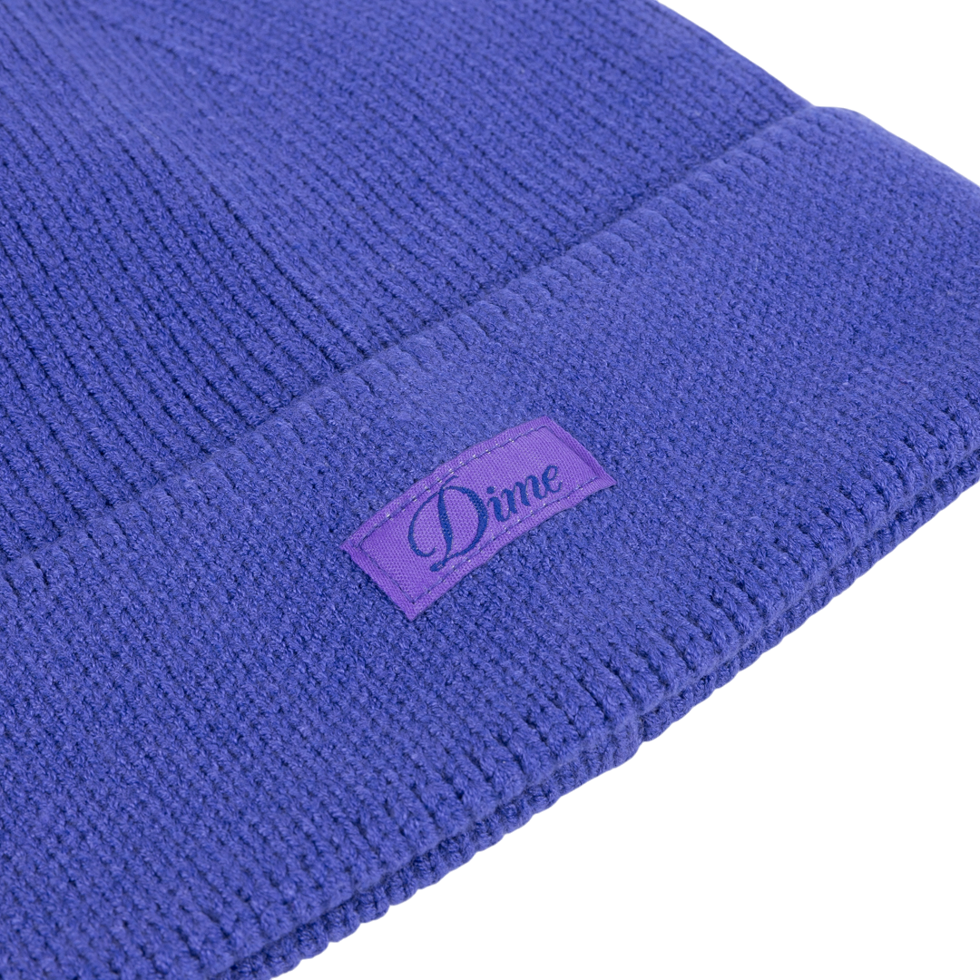 Cursive Rib Beanie - Purple