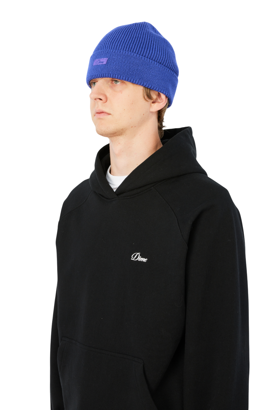 Cursive Rib Beanie - Purple