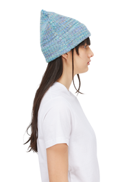 Fuzzy Fold Beanie - Blue Multi