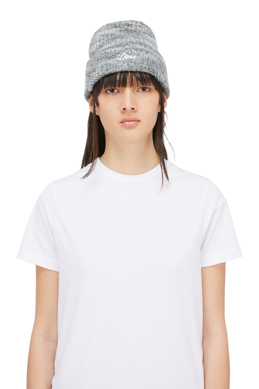 Fuzzy Fold Beanie - Charcoal Multi