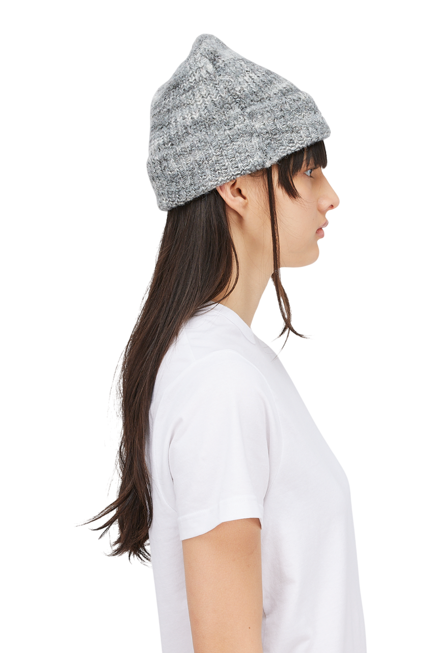 Fuzzy Fold Beanie - Charcoal Multi