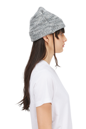 Fuzzy Fold Beanie - Charcoal Multi