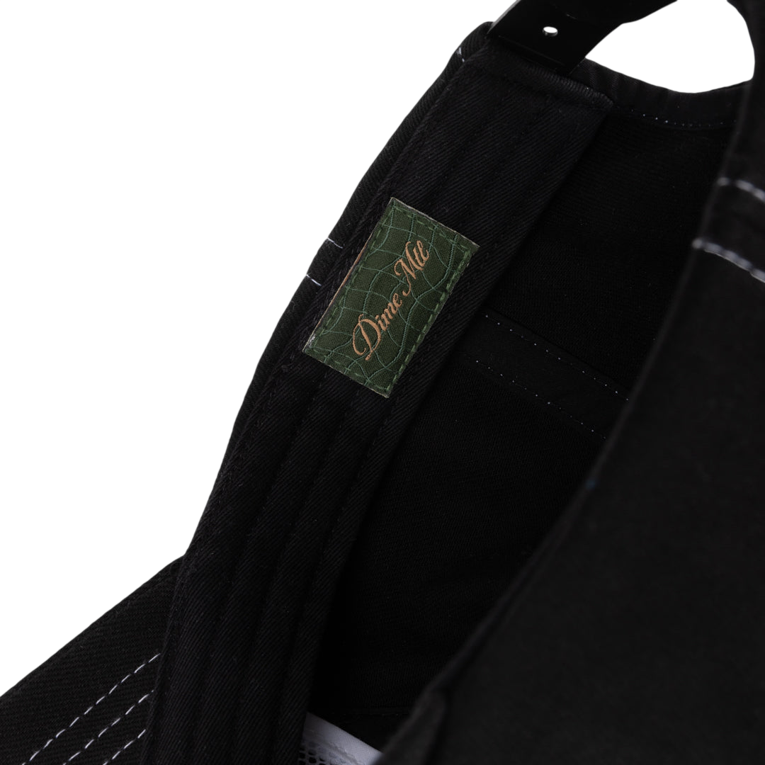 Cursive Denim Worker Cap - Black Washed