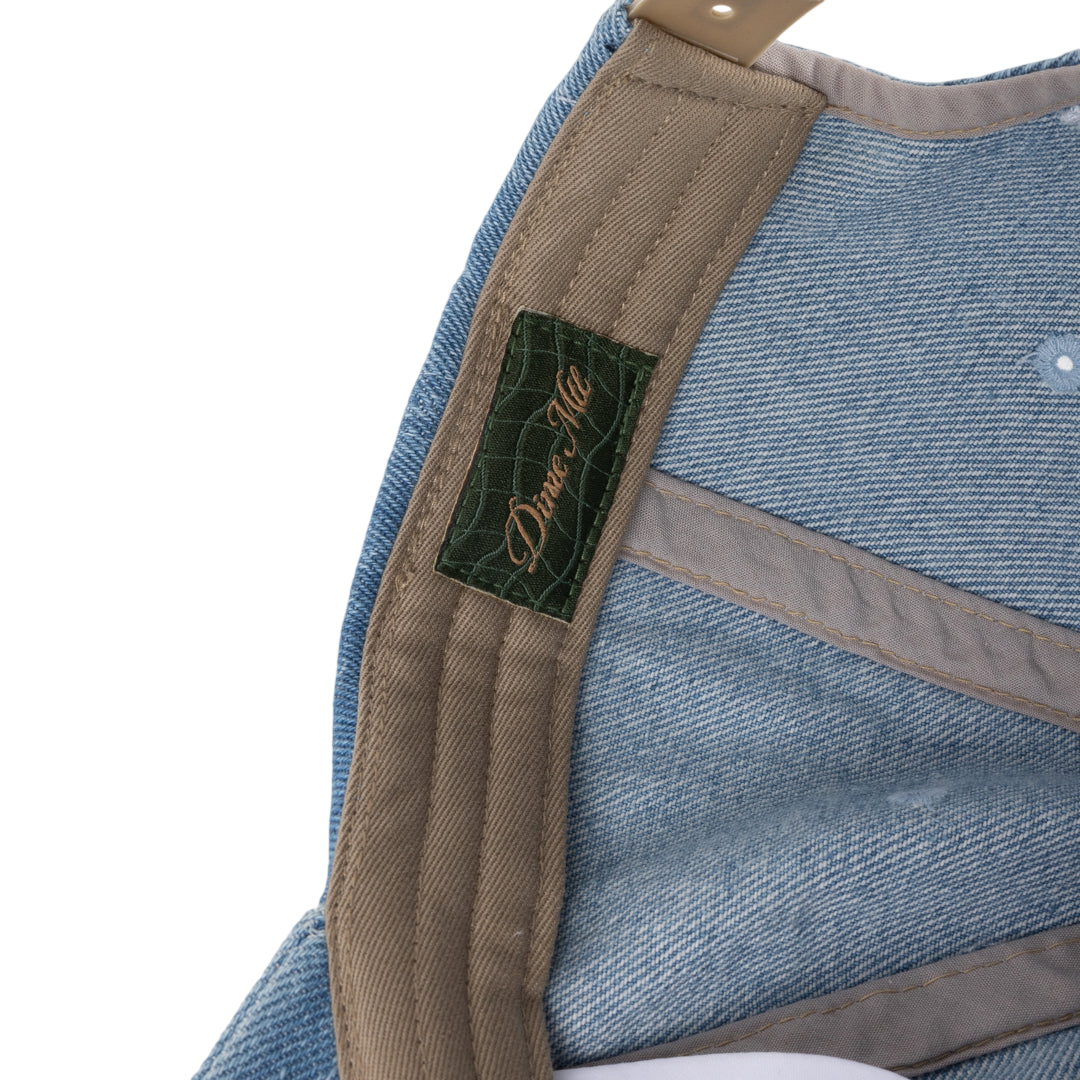 Cursive Denim Worker Cap - Blue Washed