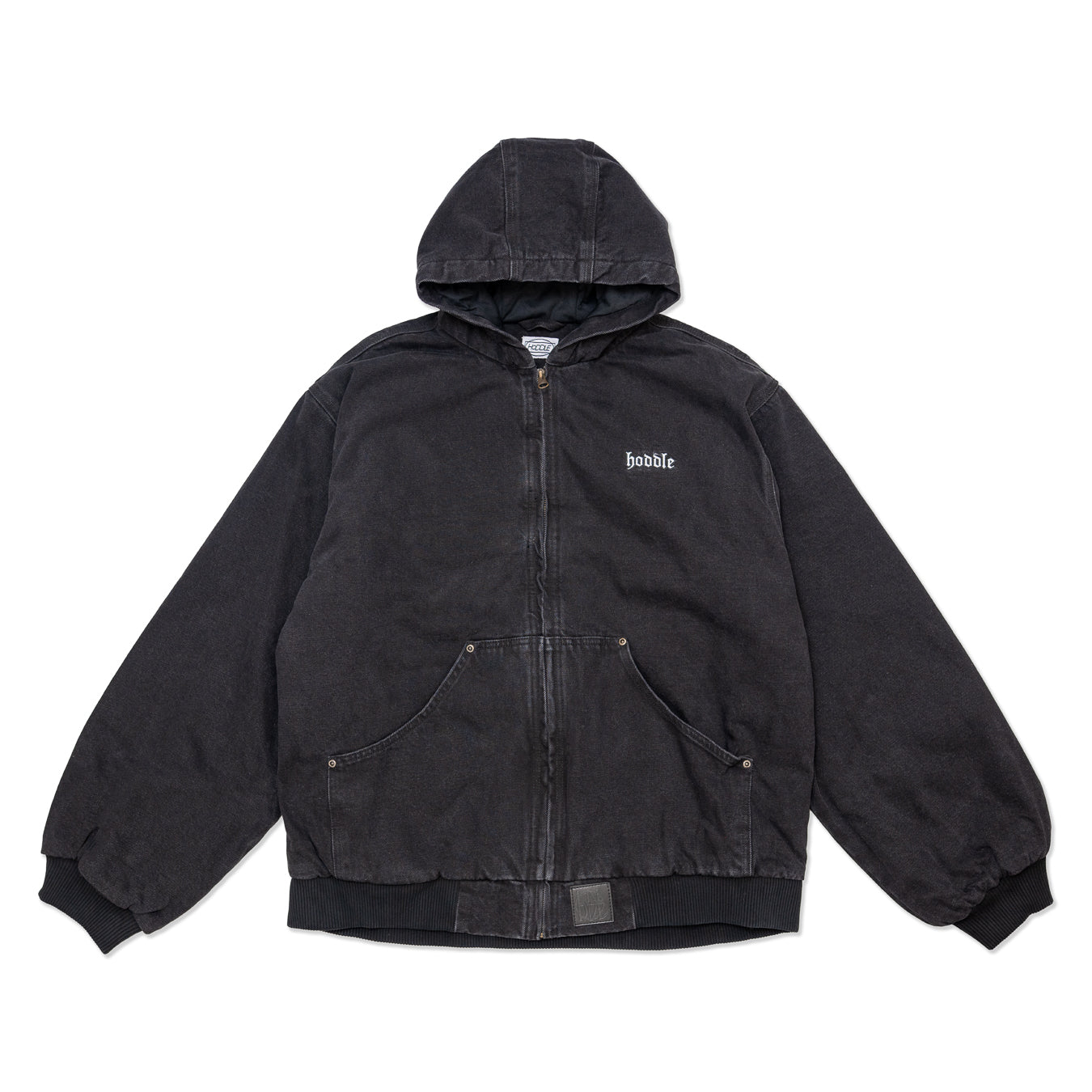HDL Hooded Quilted Denim Jacket - Black