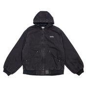 HDL Hooded Quilted Denim Jacket - Black