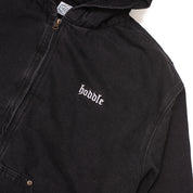 HDL Hooded Quilted Denim Jacket - Black