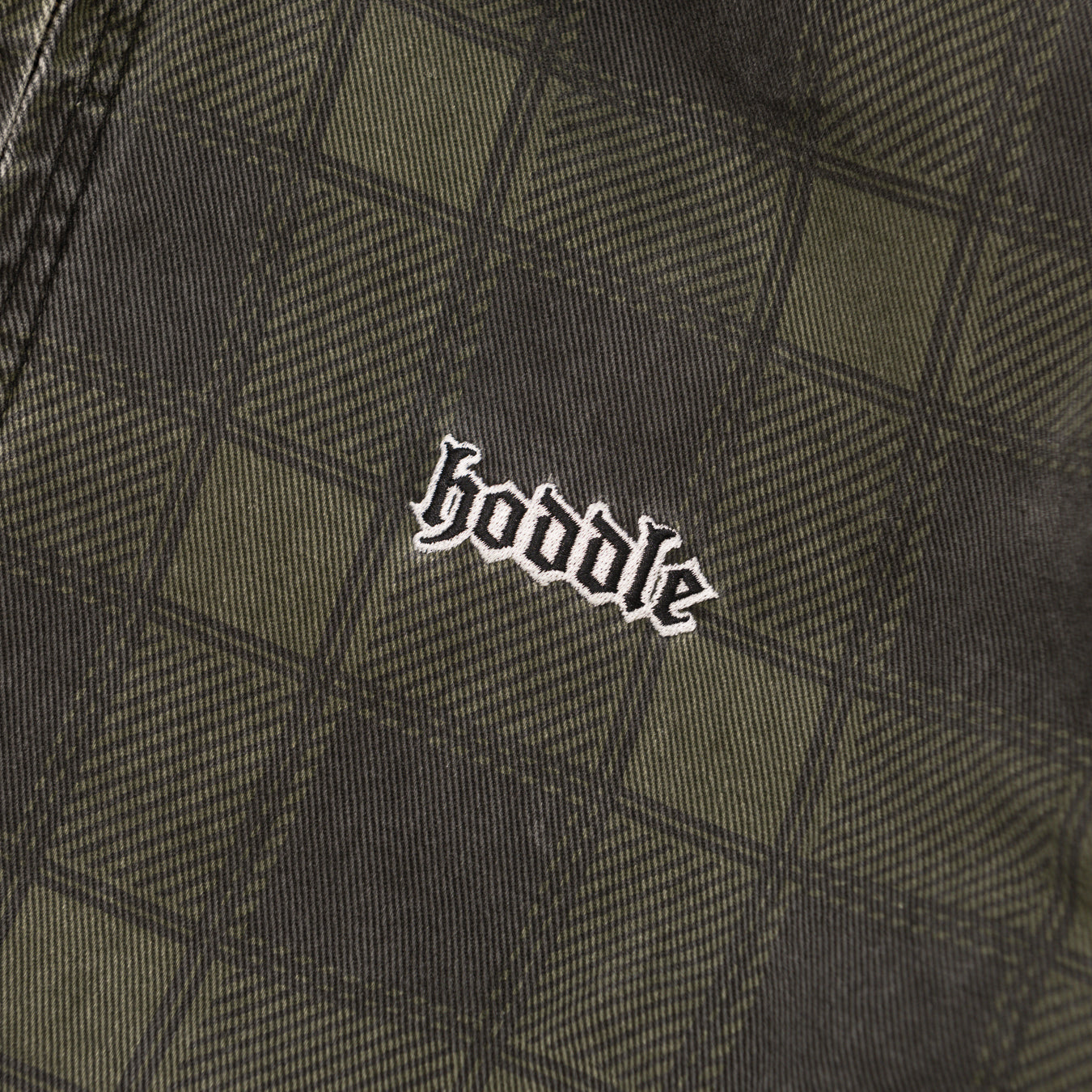 Hooded Quilted Denim Jacket - Plaid