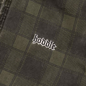 Hooded Quilted Denim Jacket - Plaid