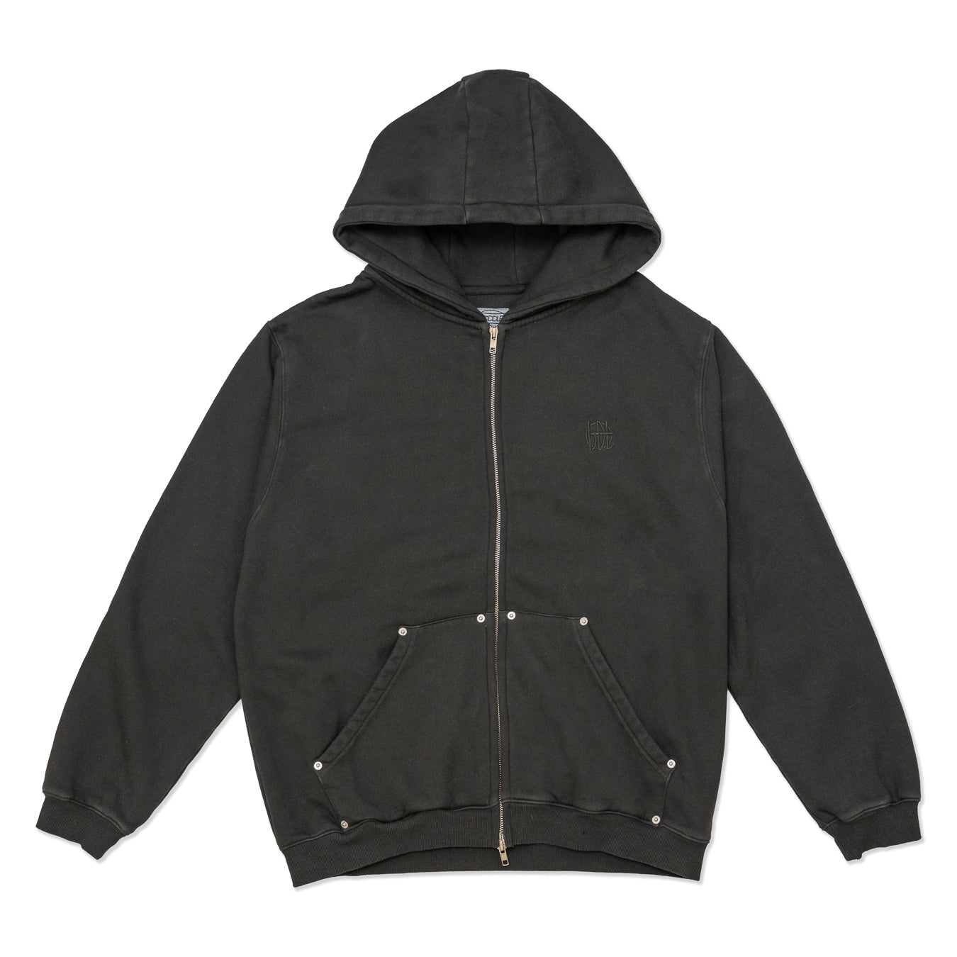 HDL Monogram Zip Hood - Washed Black