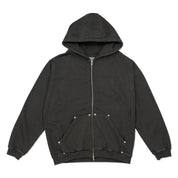 HDL Monogram Zip Hood - Washed Black