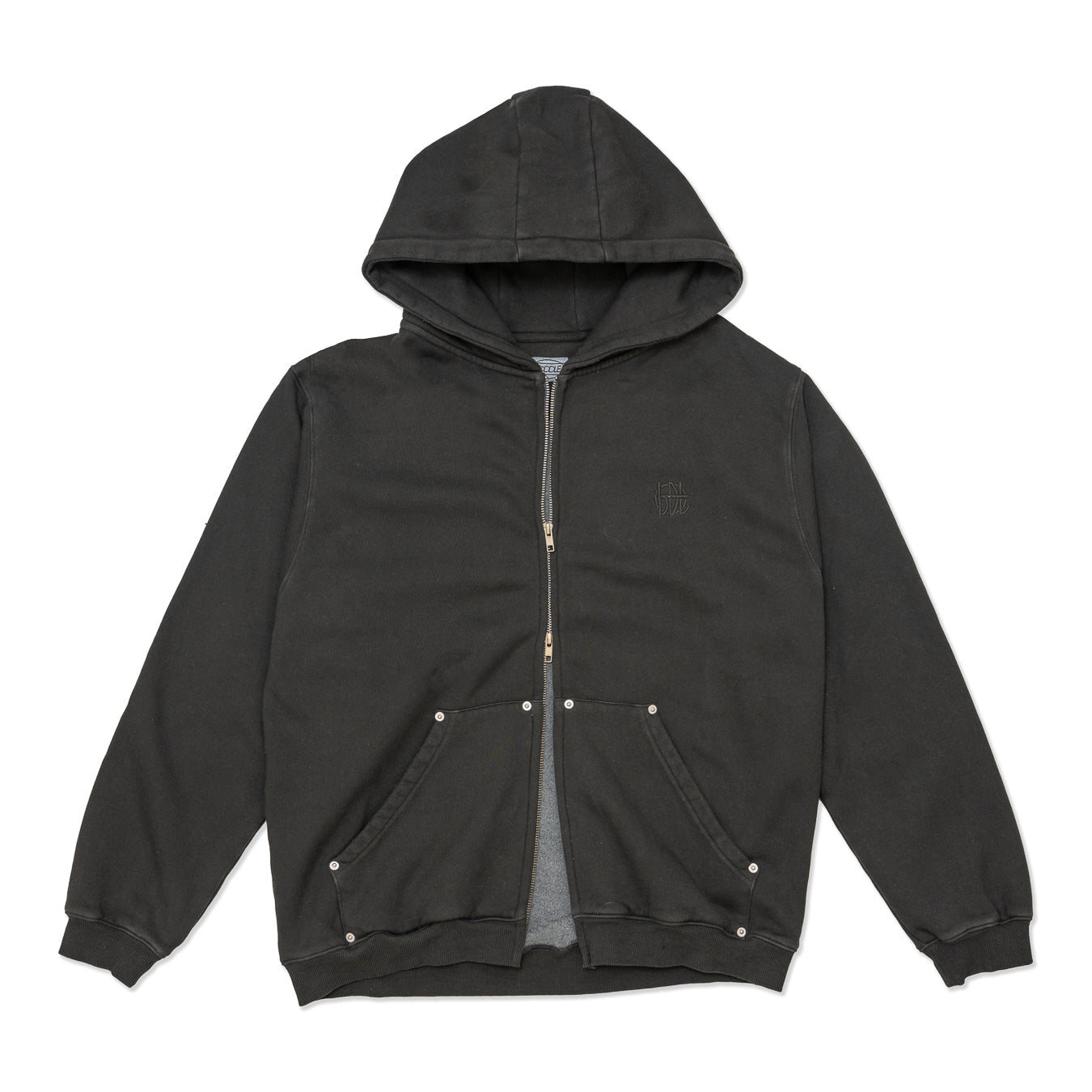 HDL Monogram Zip Hood - Washed Black
