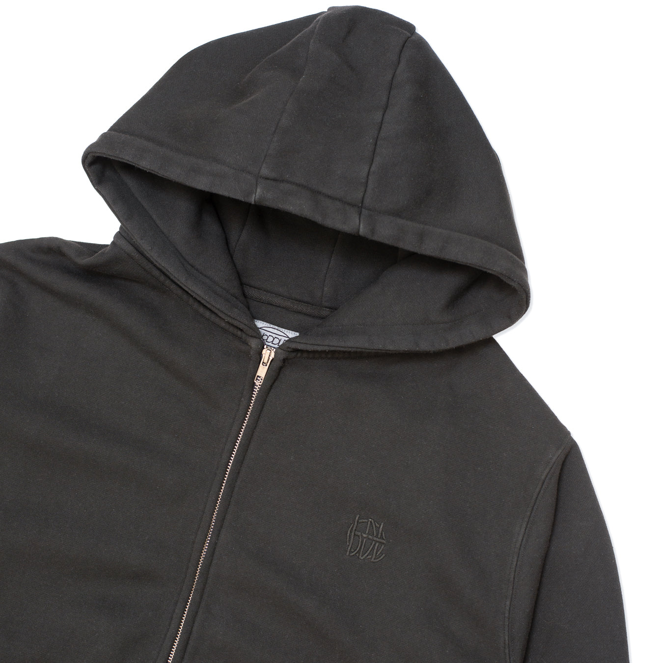 HDL Monogram Zip Hood - Washed Black