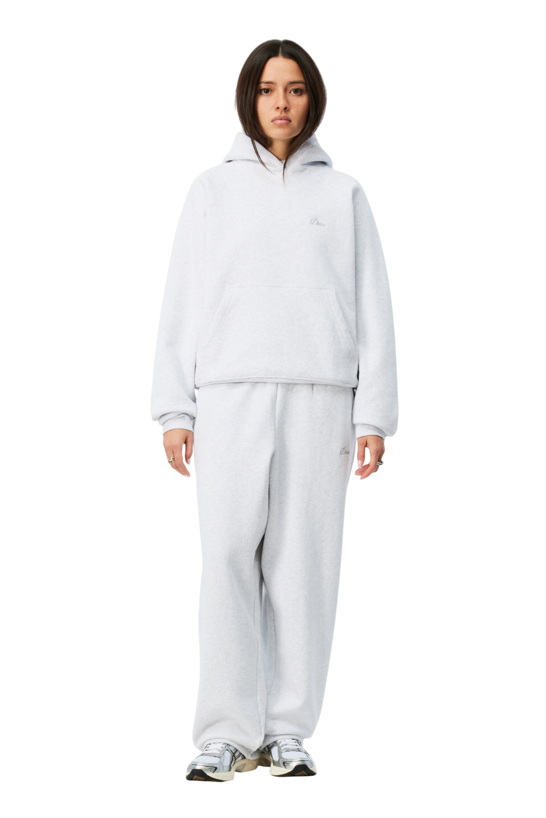 Cursive Small Logo Sweat à Capuche - Gris Cendré