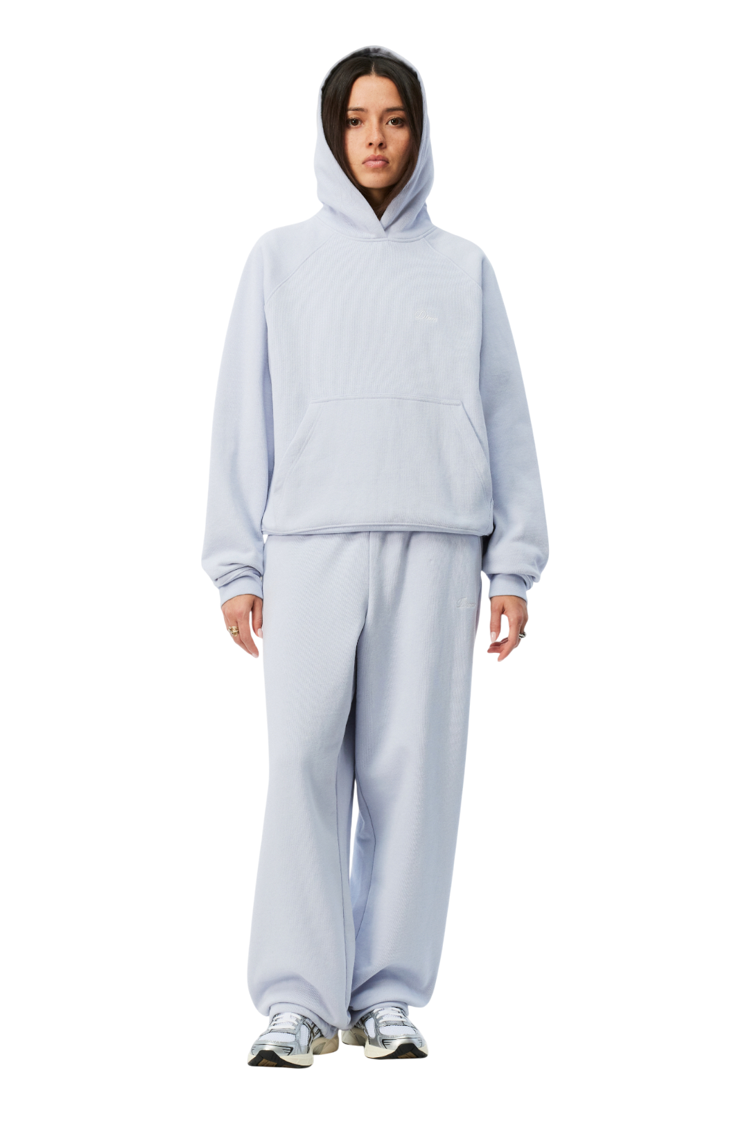 Cursive Small Logo Sweat à Capuche - Gris Lavande