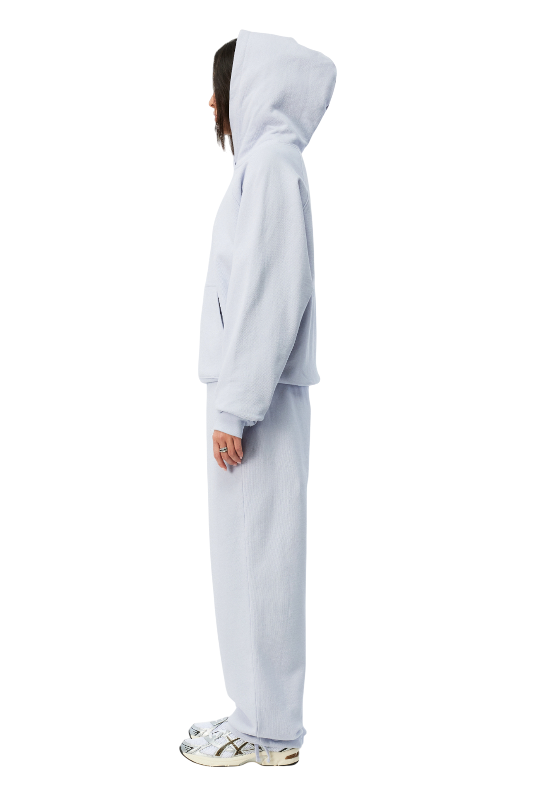 Cursive Small Logo Sweat à Capuche - Gris Lavande