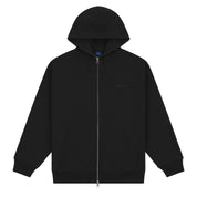 Cursive Zip Hoodie - Black