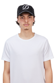 Cursive Denim Worker Cap - Black Washed