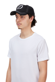 Cursive Denim Worker Cap - Black Washed