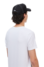 Cursive Denim Worker Cap - Black Washed