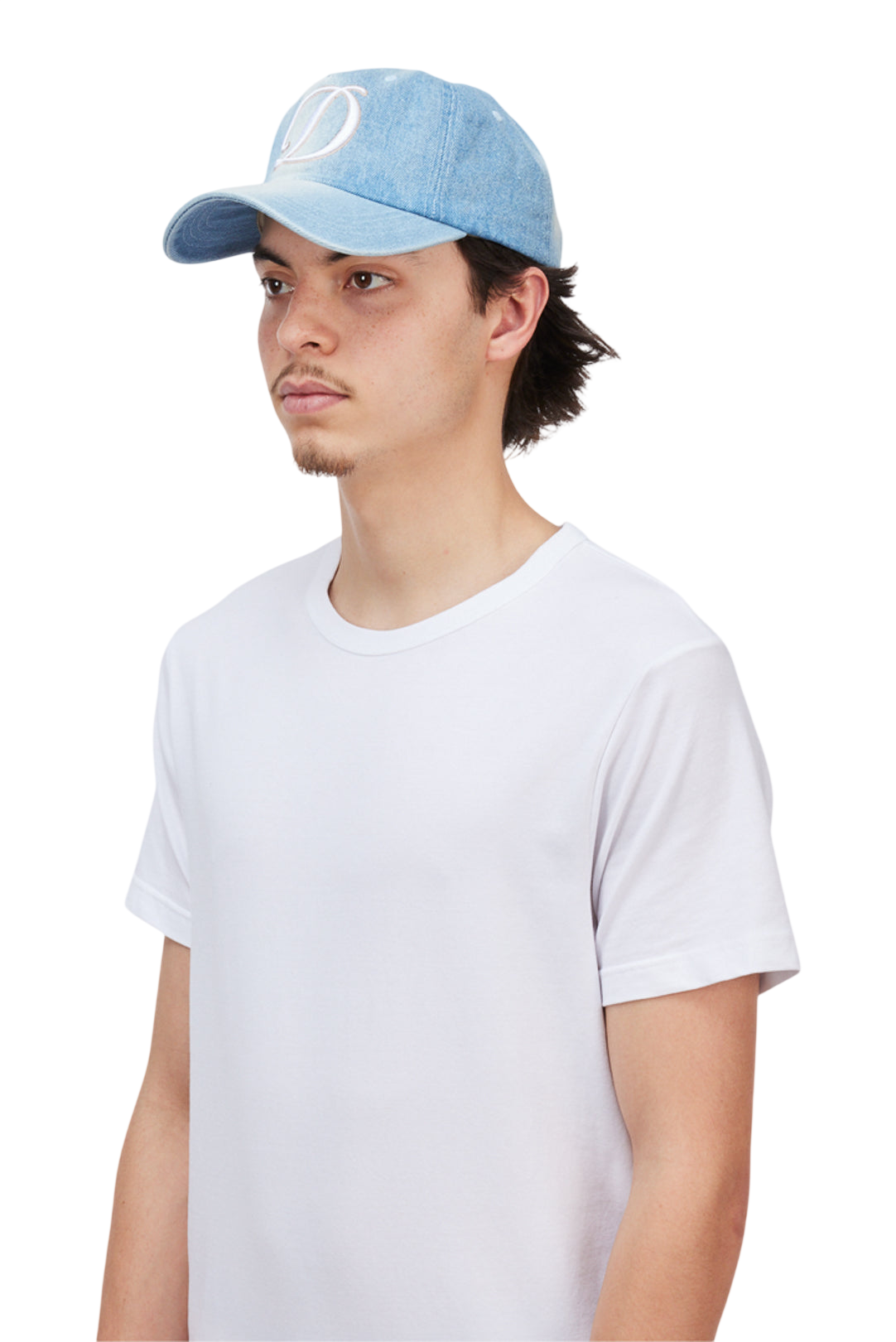 Cursive Denim Worker Cap - Blue Washed