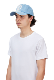 Cursive Denim Worker Cap - Blue Washed