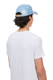 Cursive Denim Worker Cap - Blue Washed