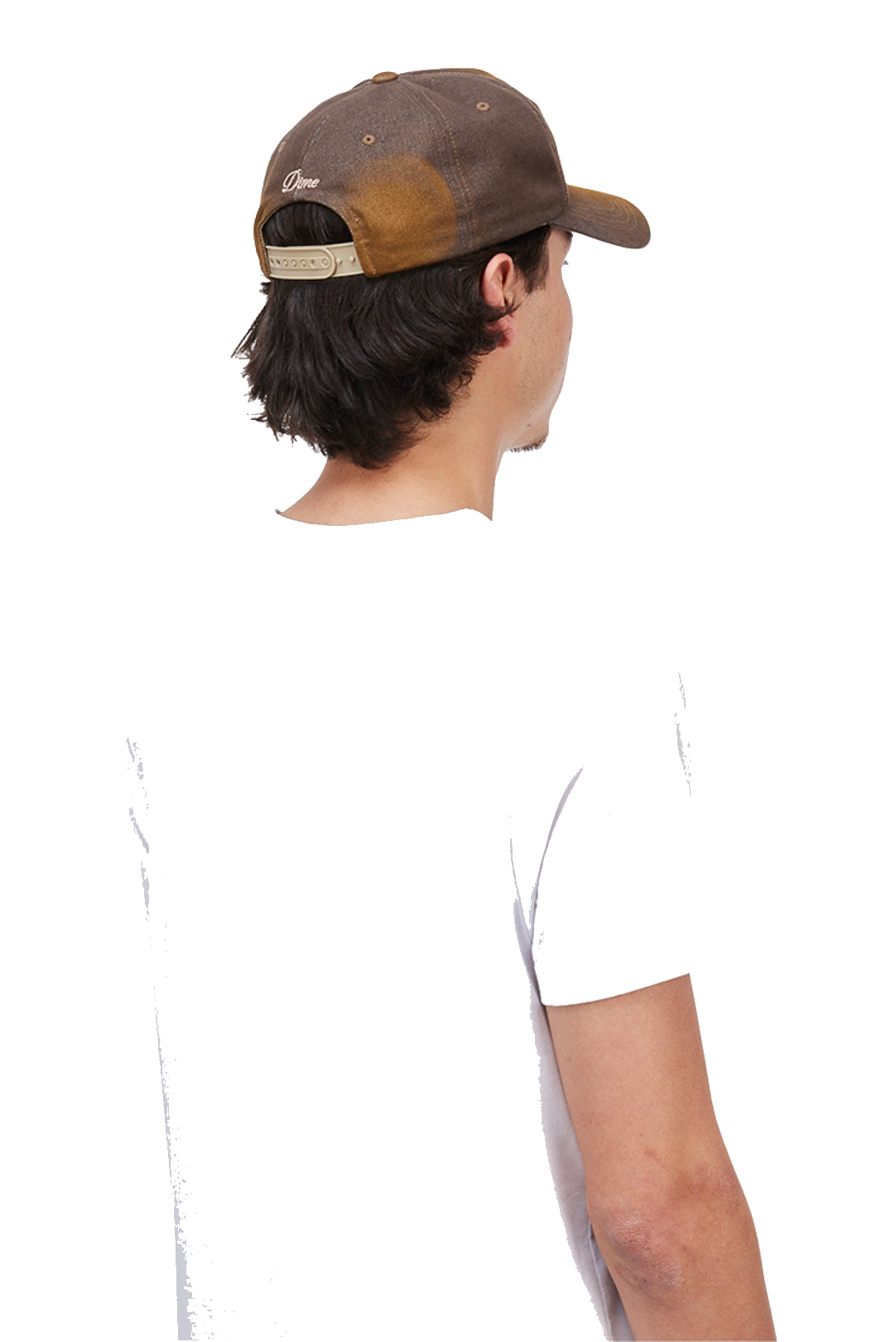 Cursive Denim Worker Cap - Brown Washed