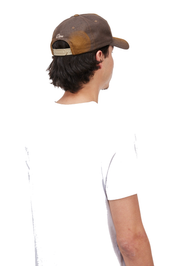 Cursive Denim Worker Cap - Brown Washed