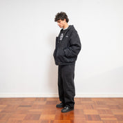 HDL Hooded Quilted Denim Jacket - Black