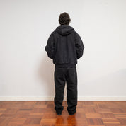 HDL Hooded Quilted Denim Jacket - Black