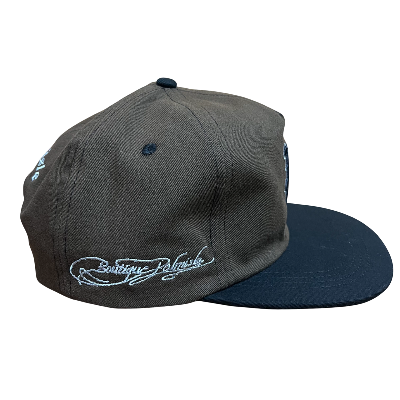 Stamp 5 Panel Snapback Cap - Brown/Black
