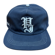 Stamp 5 Panel Snapback Cap - Navy/Grey