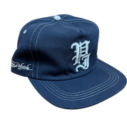 Stamp 5 Panel Snapback Cap - Navy/Grey
