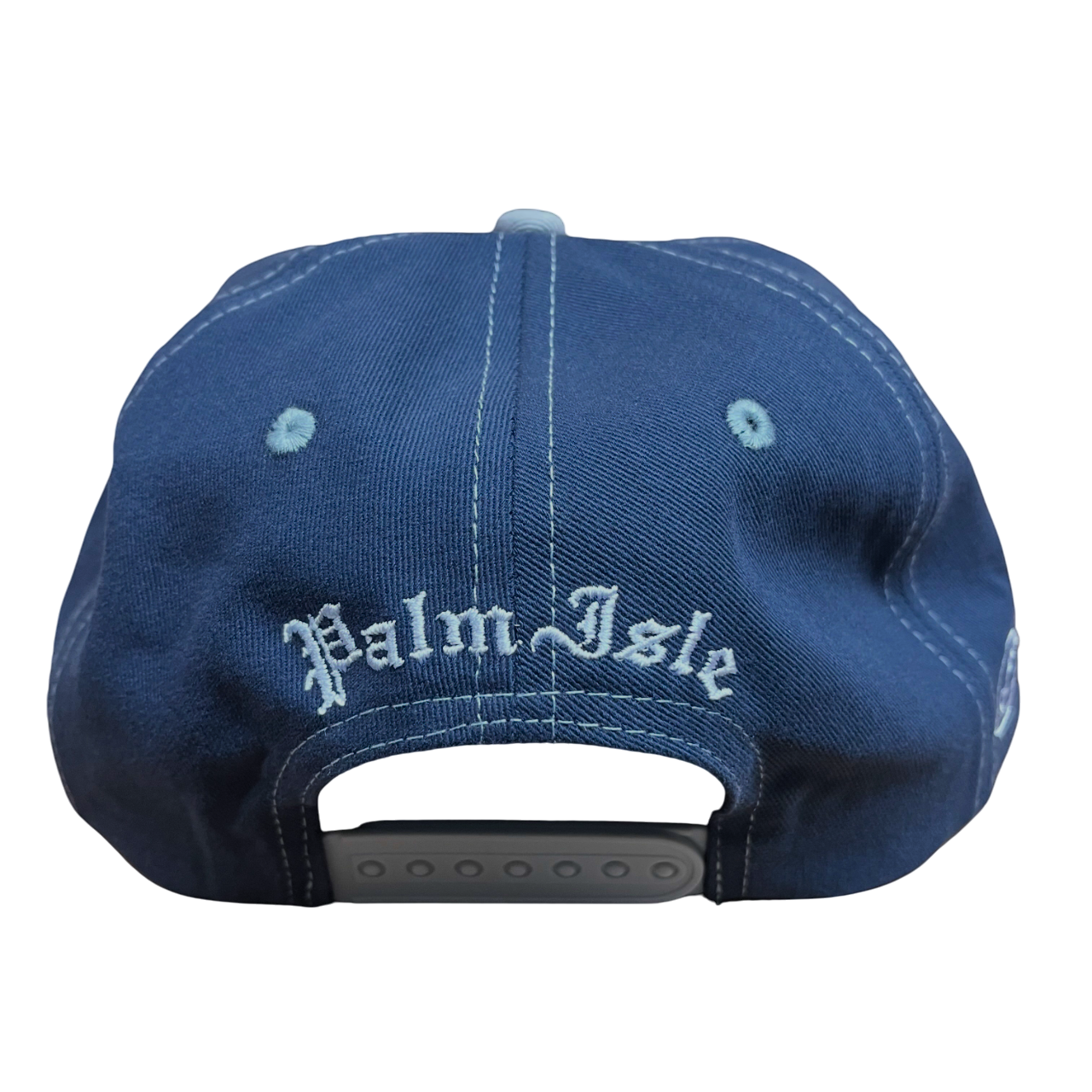 Stamp 5 Panel Snapback Cap - Navy/Grey