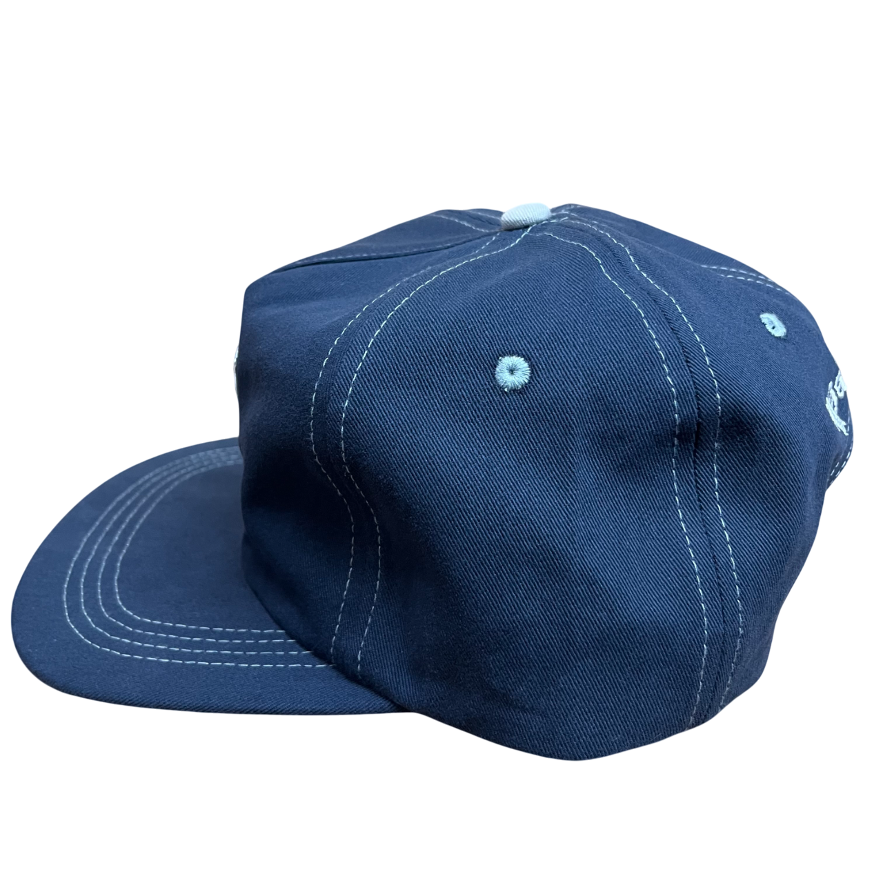 Stamp 5 Panel Snapback Cap - Navy/Grey
