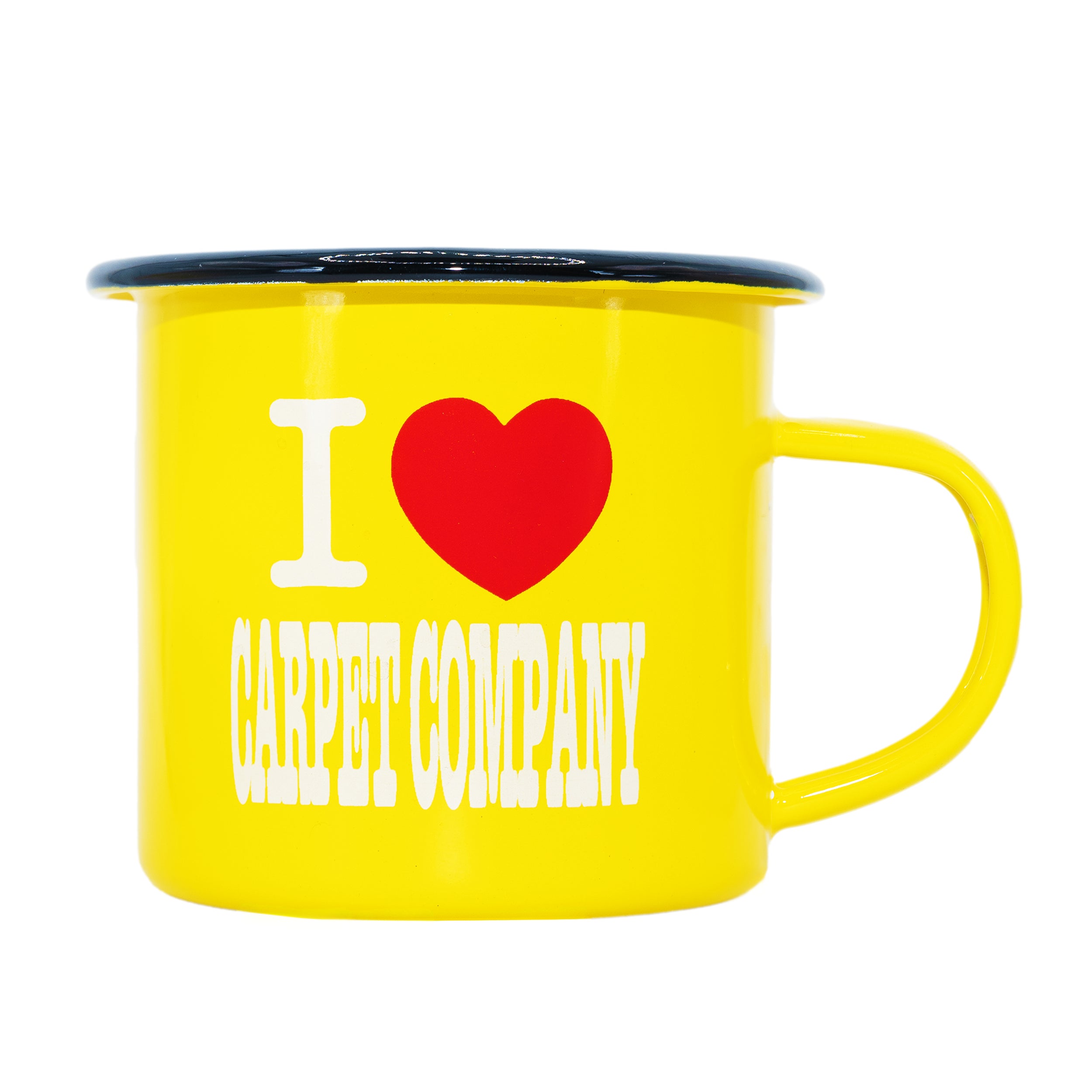 Tasse Camper en Métal I Heart Carpet - Jaune