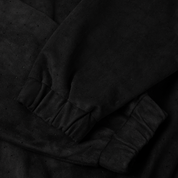 Perforated Faux Suede Jacket - Black