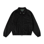 Perforated Faux Suede Jacket - Black