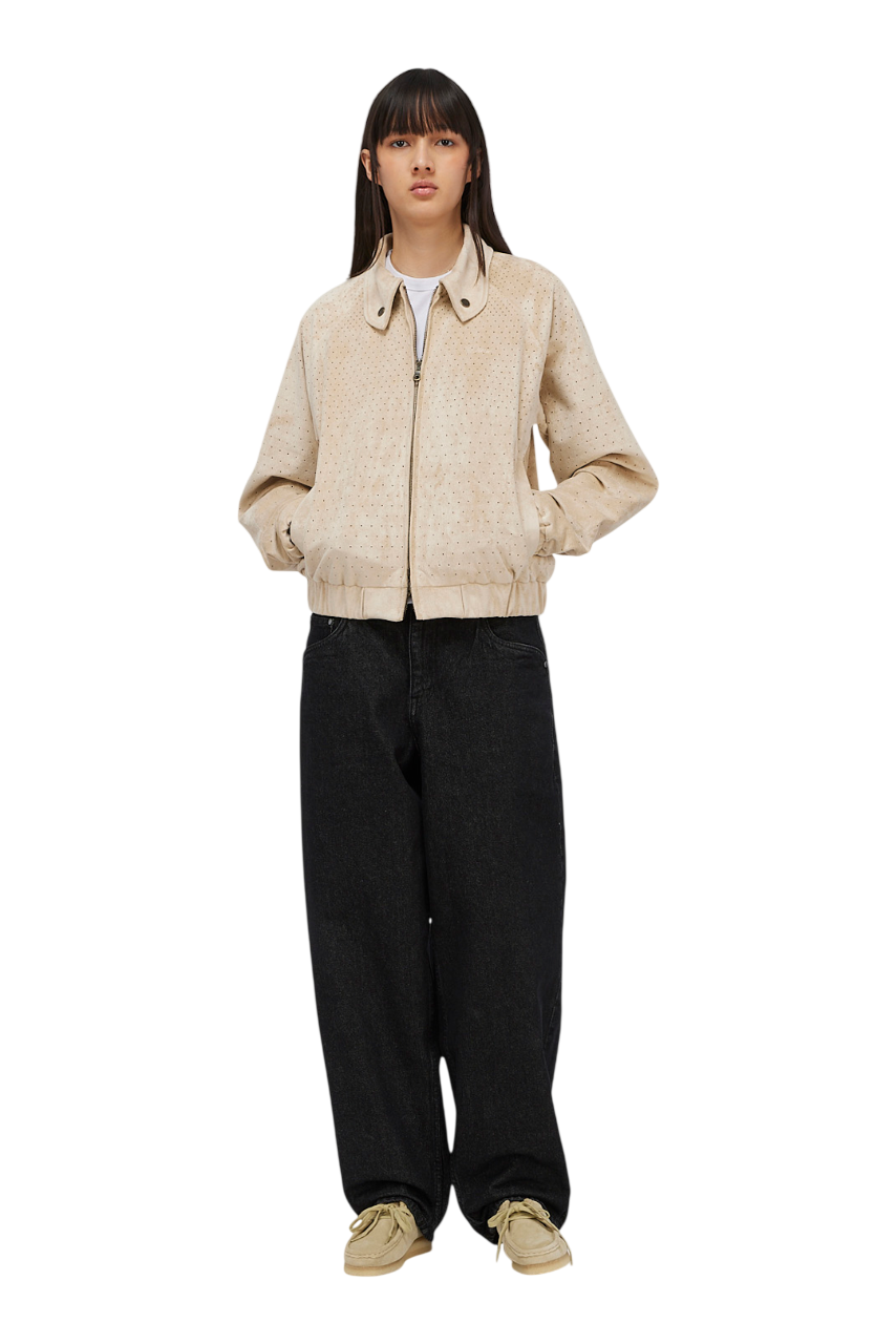 Veste en Faux Suède Perforé - Beige