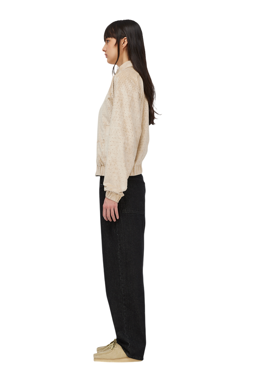 Veste en Faux Suède Perforé - Beige