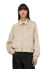 Veste en Faux Suède Perforé - Beige