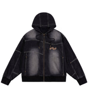 Veste Utility à Capuche - Noir Sablé