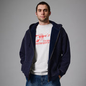 Solid Workers Sweat à Capuche Zippé - Bleu Marine Délavé