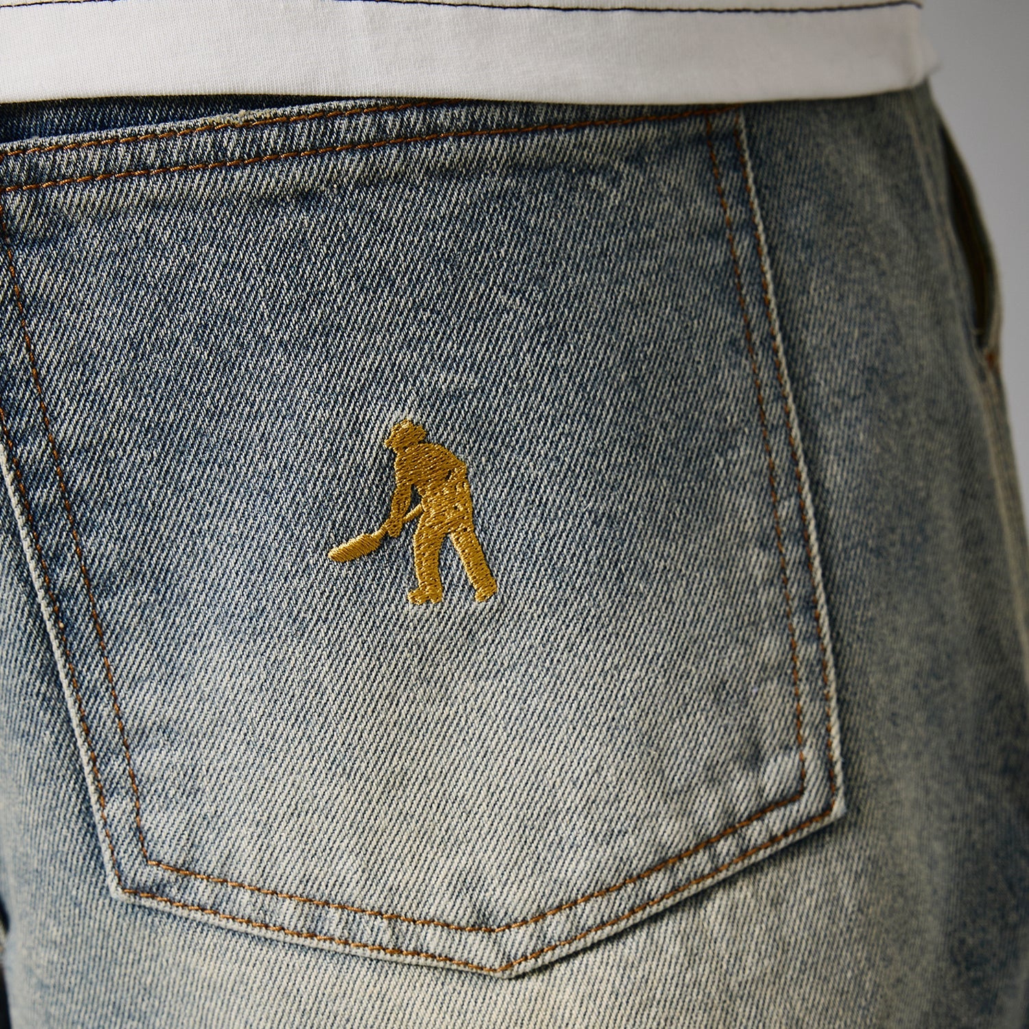 Workers Club Short en Denim - Indigo Clair Délavé