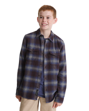 Kids Bixby Plaid Flannel Shirt - Dark Port Red/Pewter Heather Grey