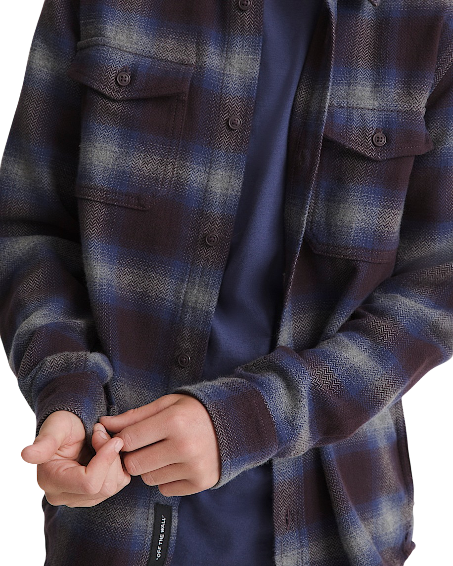 Kids Bixby Plaid Flannel Shirt - Dark Port Red/Pewter Heather Grey