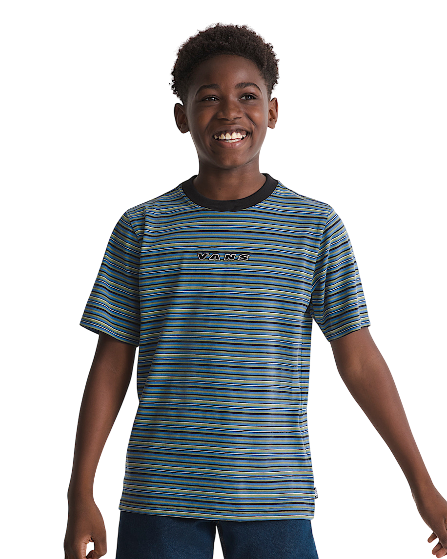 Chemise Tricotée Rayée Cameron Enfant - Noir/Bleu True