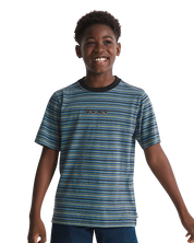 Chemise Tricotée Rayée Cameron Enfant - Noir/Bleu True